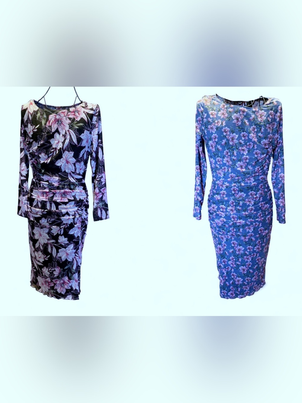 White House Black Market REVERSIBLE floral bodycon midi dress, size small